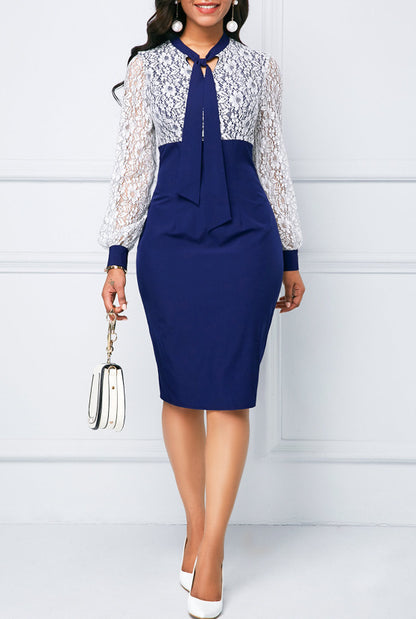 Milk Silk Lace Office Dress