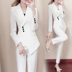 Women's White Slim Pant Suit The Max Mall