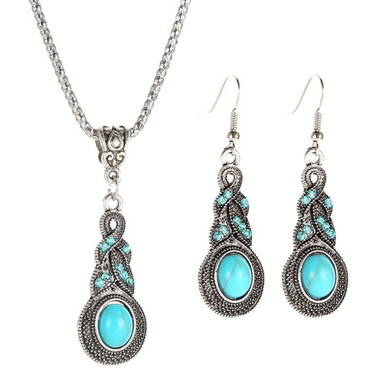 Stone Inlay Niche Style Jewelry Set