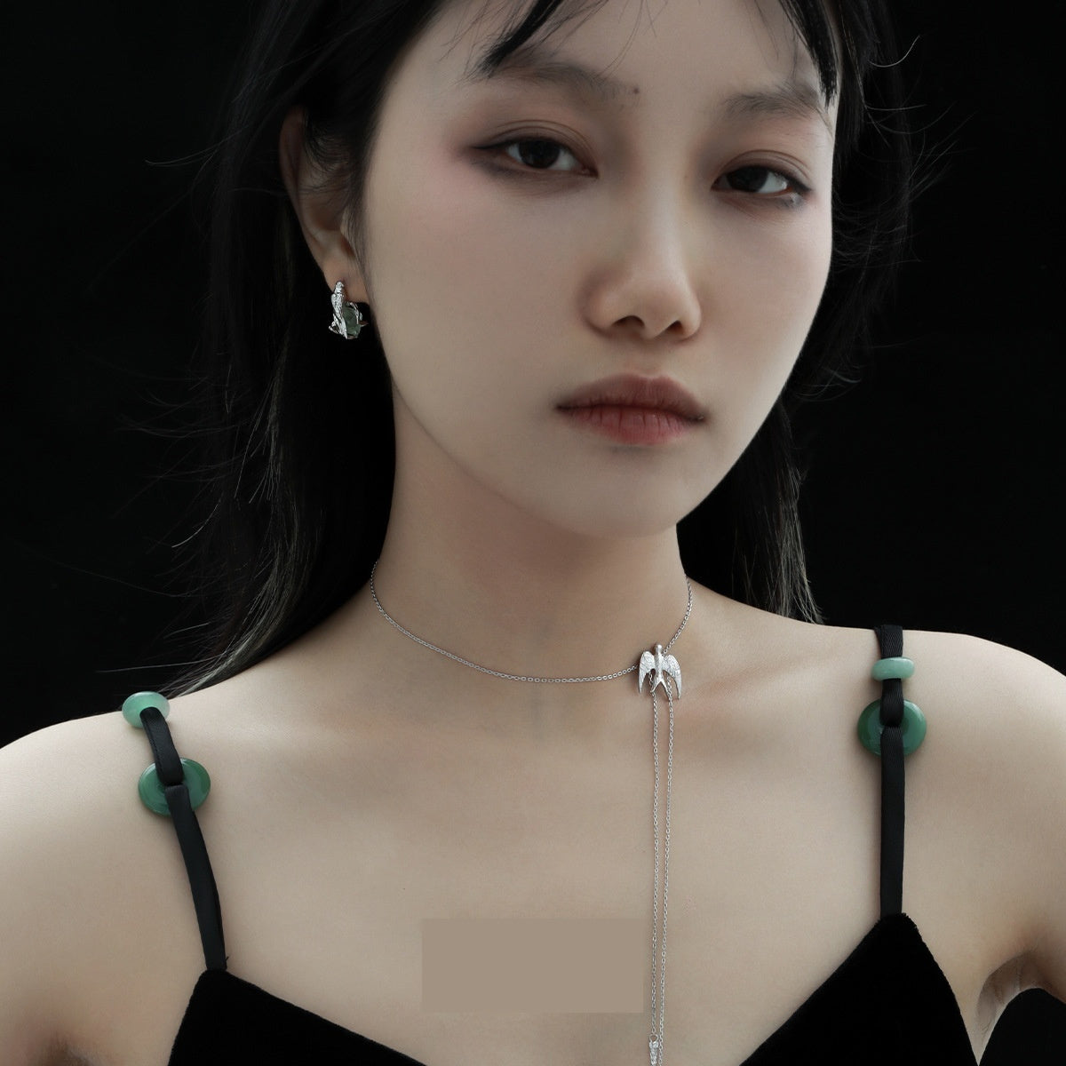 925 Silver Bird Necklace - Cross Chain