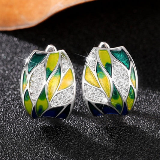 Dripping Oil Leaf Pastoral Earrings