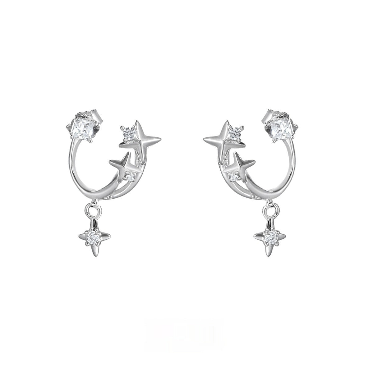 S925 Sterling Silver Star Earrings