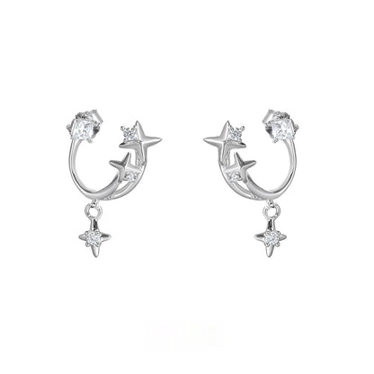 S925 Sterling Silver Star Earrings