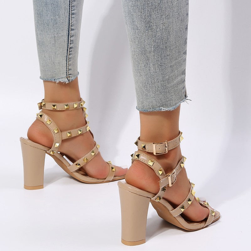 European Roman Sandals - Square Toe PU