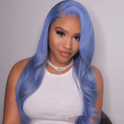 Real Human Hair Medium Long Wig