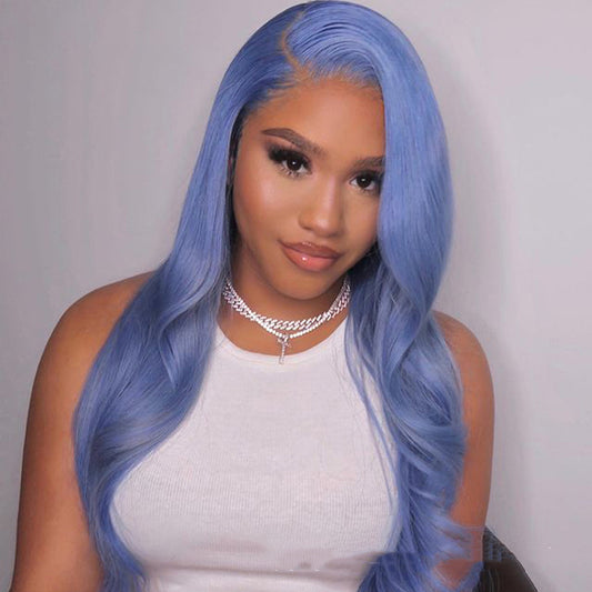 Real Human Hair Medium Long Wig