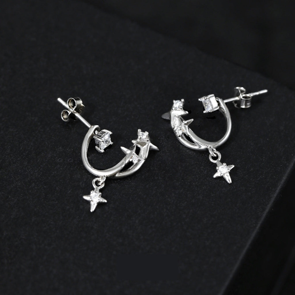 S925 Sterling Silver Star Earrings The Max Mall