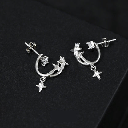 S925 Sterling Silver Star Earrings