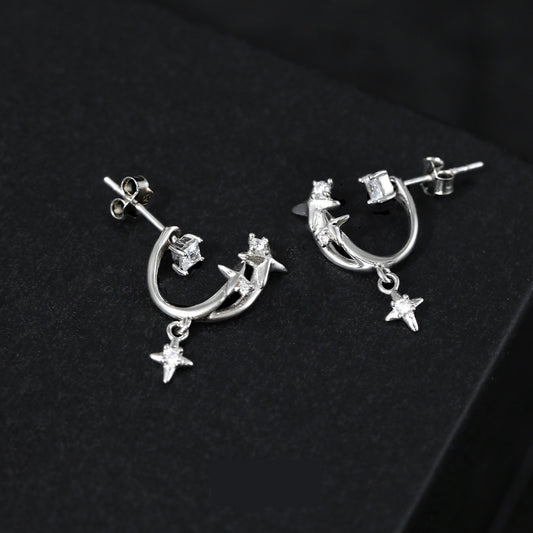 S925 Sterling Silver Star Earrings