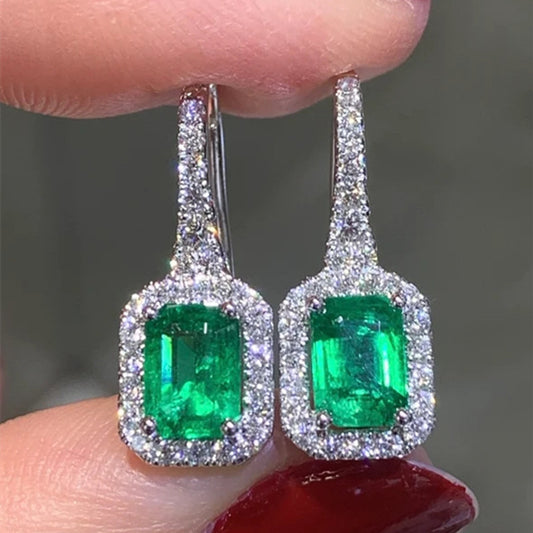 White Gold Zircon Earrings