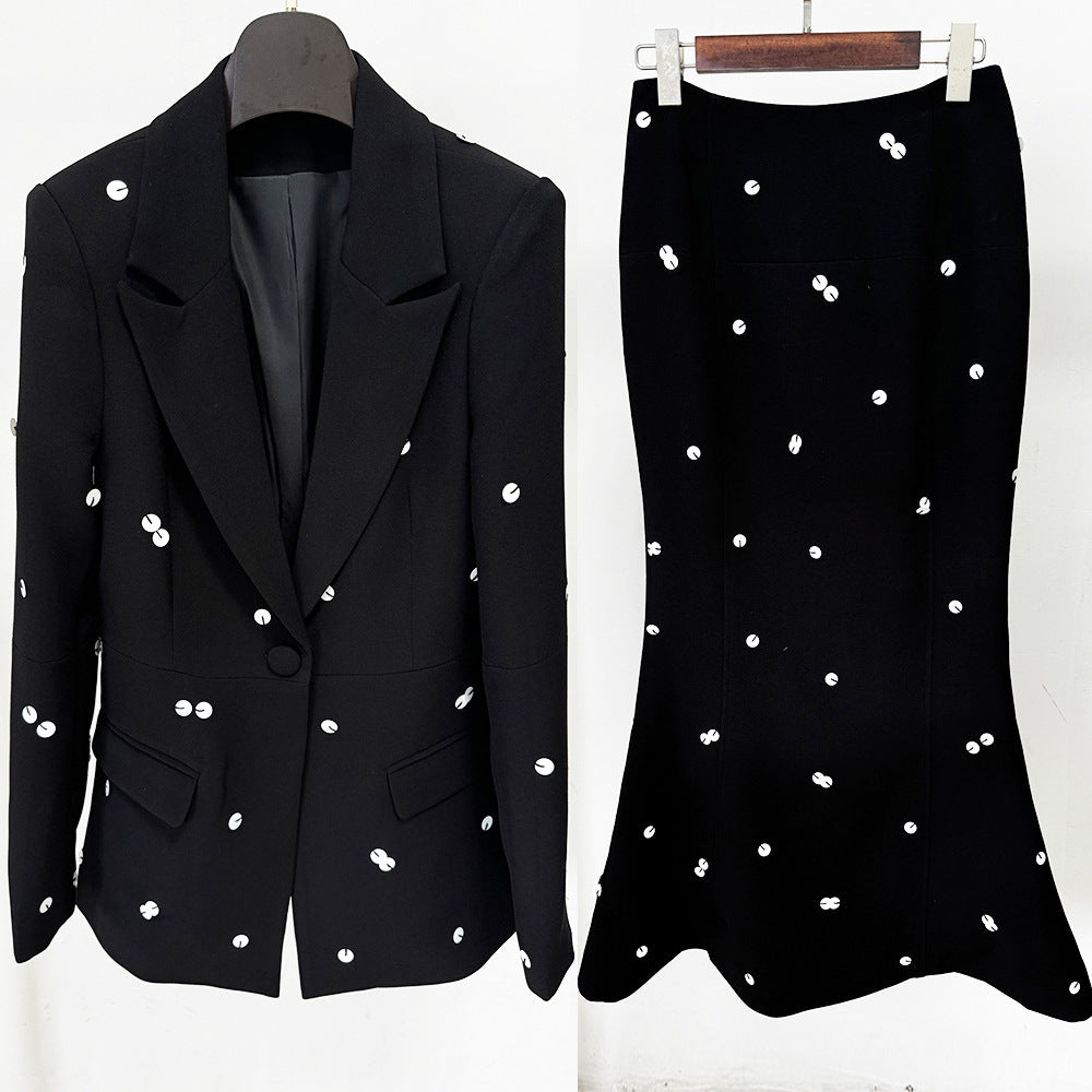 Women's Polka Dot Polyester Suit Set