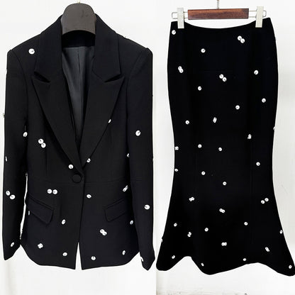Women's Polka Dot Polyester Suit Set