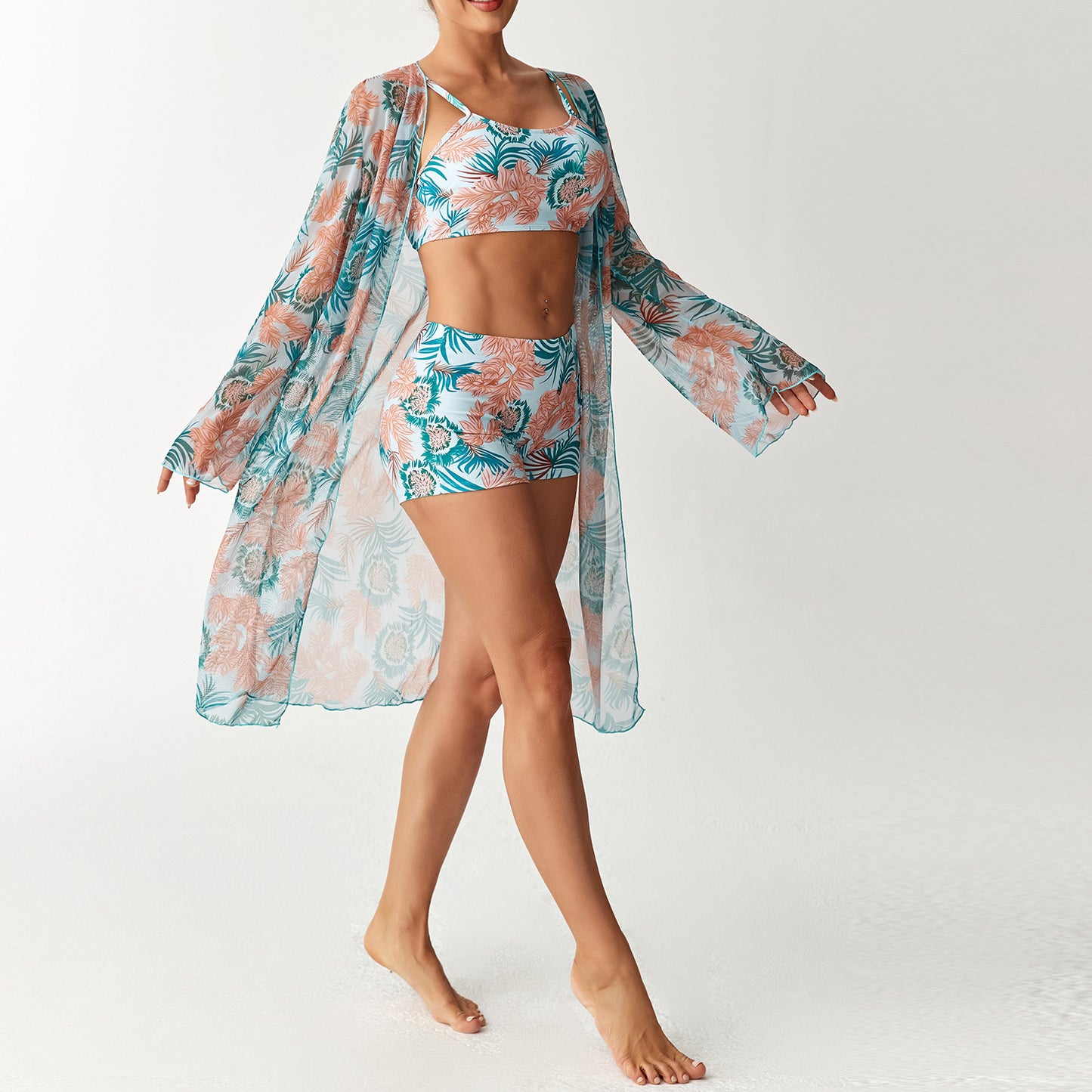Spandex Three-Piece Swimsuit