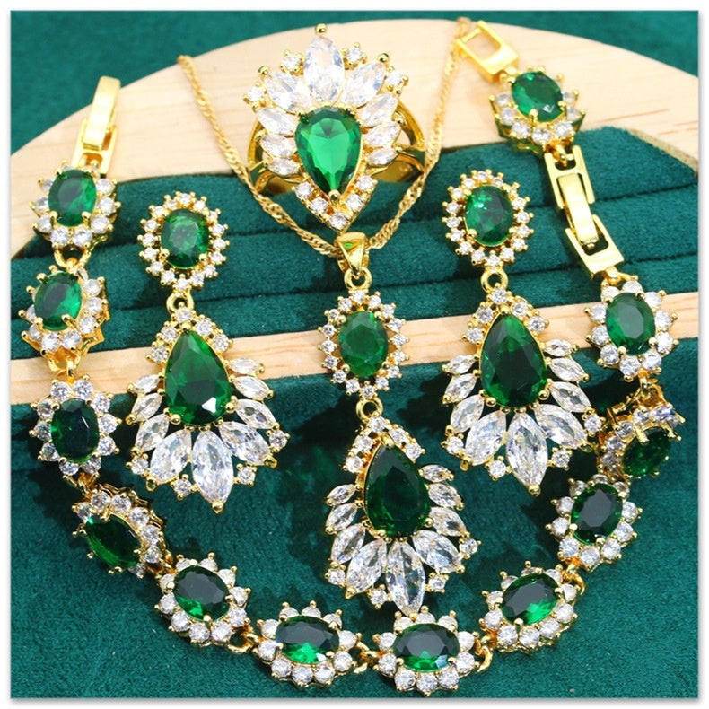 Retro Alloy Jewelry Set - 4 Pieces