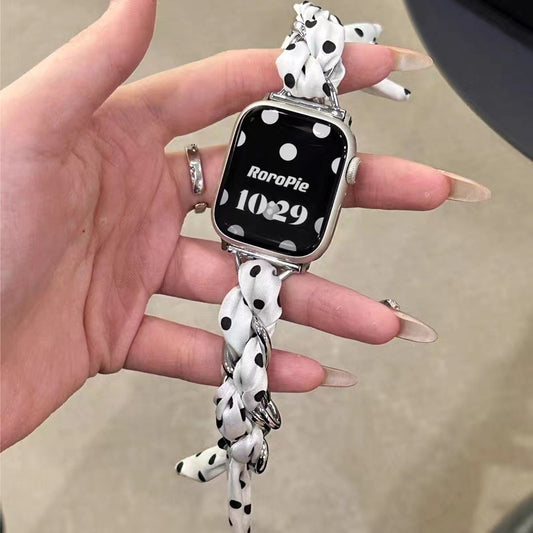 Silk Scarf Metal Watch Strap