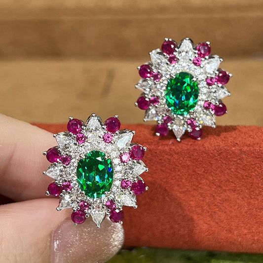 White Gold Zircon Earrings