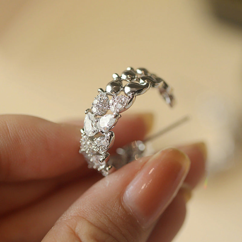 Elegant Copper Zircon Earrings - Wheat Leaf Design The Max Mall