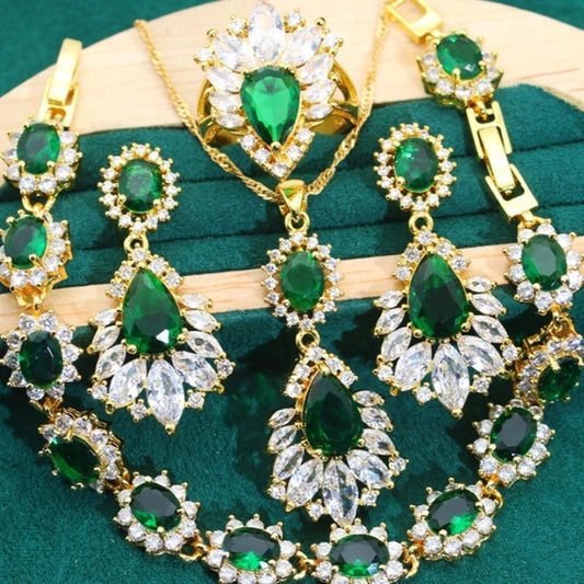 Retro Alloy Jewelry Set - 4 Pieces