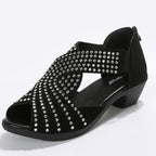 Black Artificial PU Sandals The Max Mall