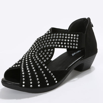 Black Artificial PU Sandals