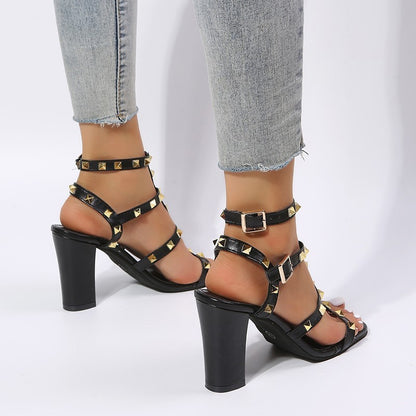 European Roman Sandals - Square Toe PU
