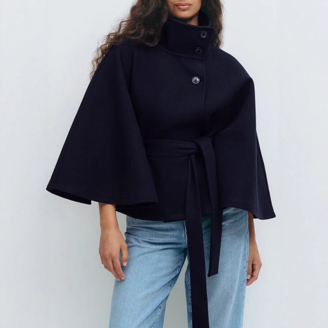 Polyester Batwing Sleeve Jacket