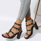 European Roman Sandals - Square Toe PU The Max Mall