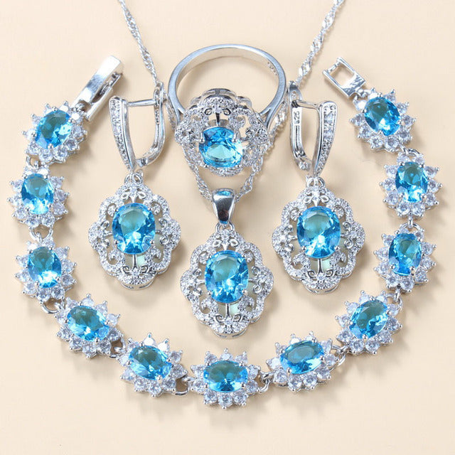 Women's Zircon Jewelry Set - Water Wave Chain The Max Mall