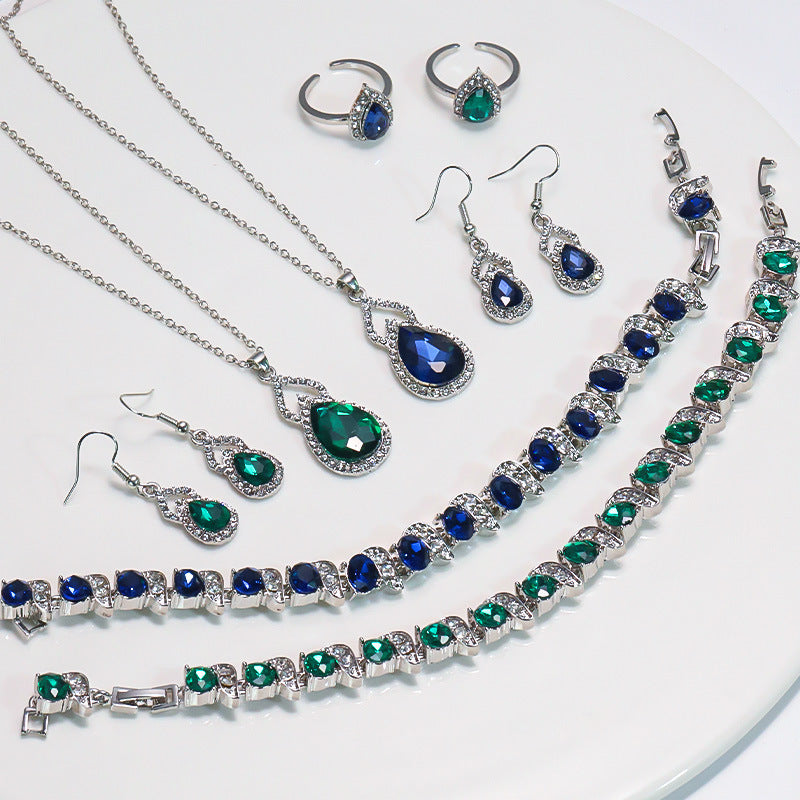 Square Pattern Electroplated Jewelry Set
