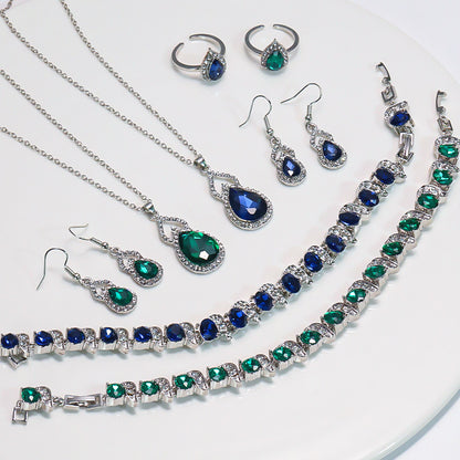 Square Pattern Electroplated Jewelry Set