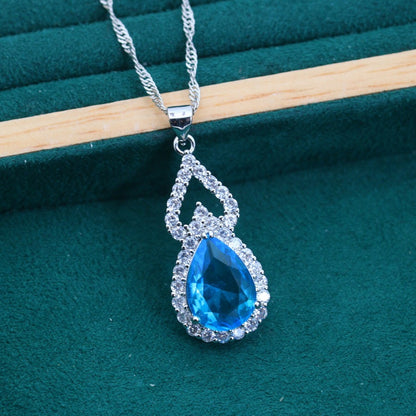 Copper Zircon Jewelry Set - 3 Pieces