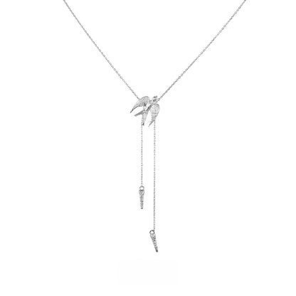 925 Silver Bird Necklace - Cross Chain