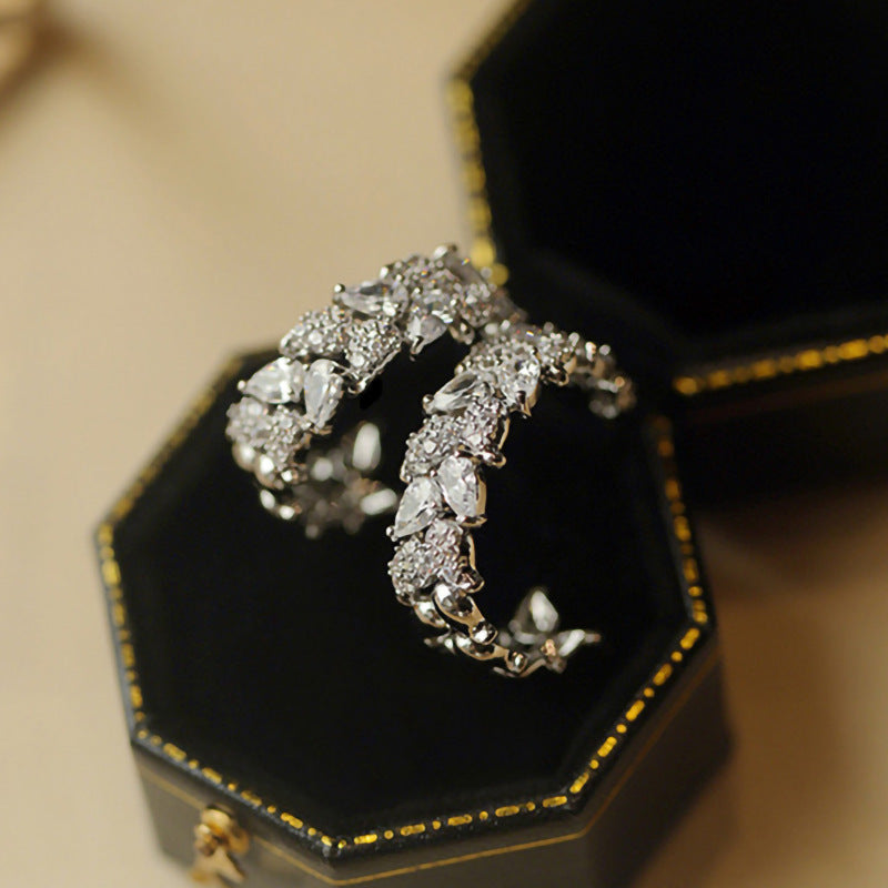 Elegant Copper Zircon Earrings - Wheat Leaf Design The Max Mall