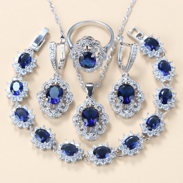 Women's Zircon Jewelry Set - Water Wave Chain