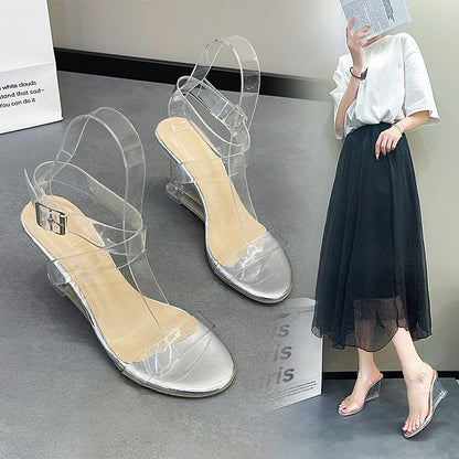 PU Round Head Button Shoes
