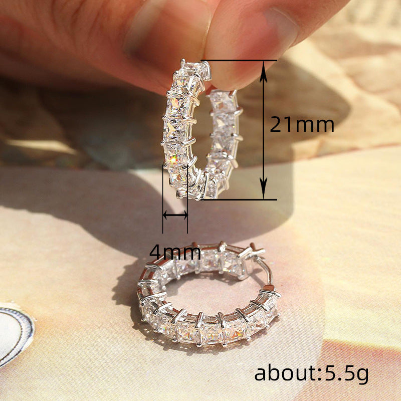 Natural Copper Zircon Circle Earrings