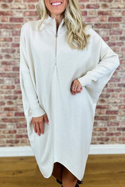 Knitted Loose Dress - Solid Color
