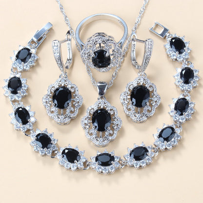 Women's Zircon Jewelry Set - Water Wave Chain