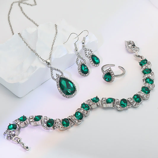 Square Pattern Electroplated Jewelry Set