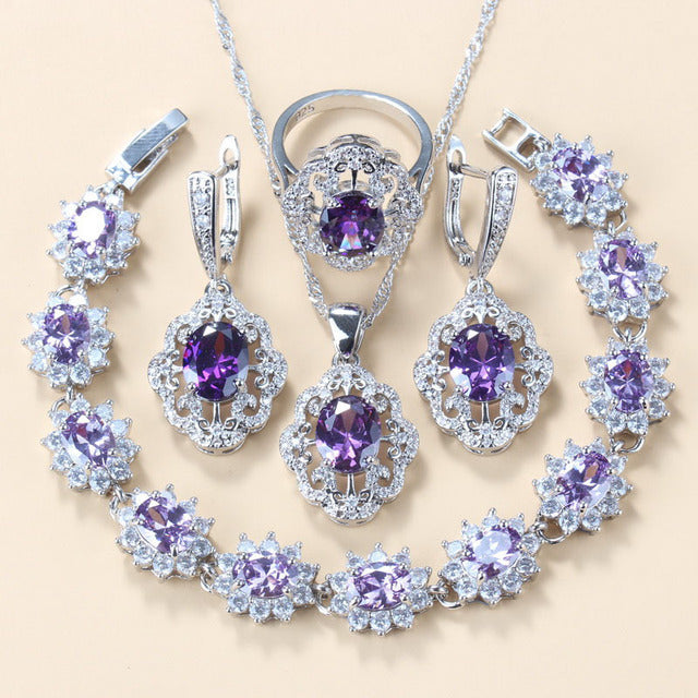 Women's Zircon Jewelry Set - Water Wave Chain