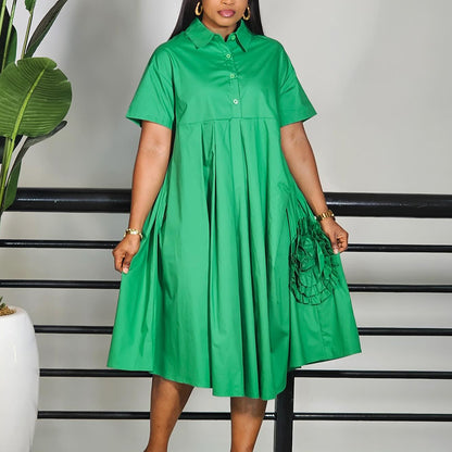 A- Line African Shirt Dress Women Regular Sleeve