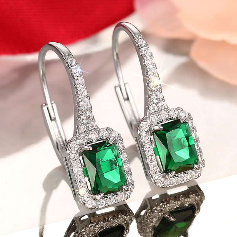 White Gold Zircon Earrings