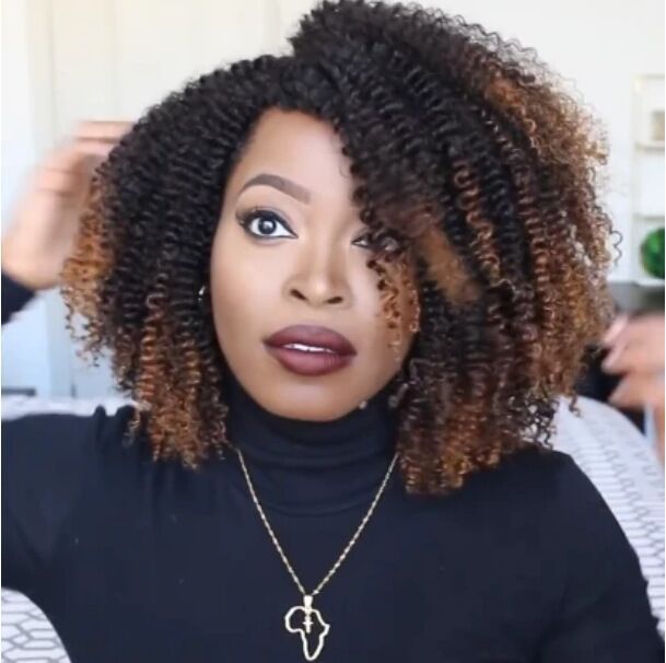 High Temperature Silk Curly Wig - Long Bangs Heat Resistant Hair