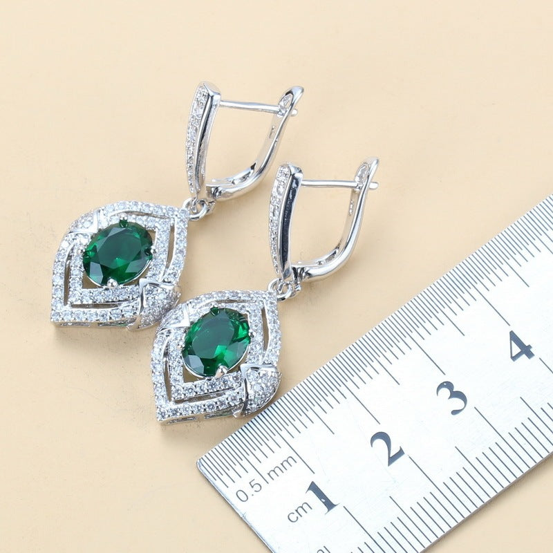 Diamond Treatment Mixed Gem Water Wave Chain Jewelry Set
