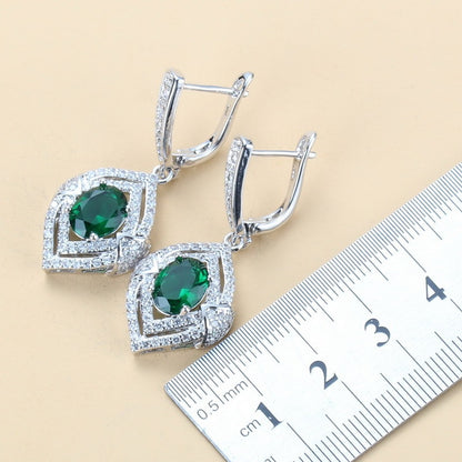 Diamond Treatment Mixed Gem Water Wave Chain Jewelry Set