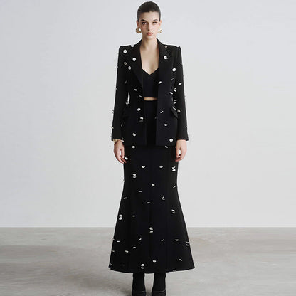 Women's Polka Dot Polyester Suit Set