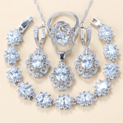 Women's Zircon Jewelry Set - Water Wave Chain