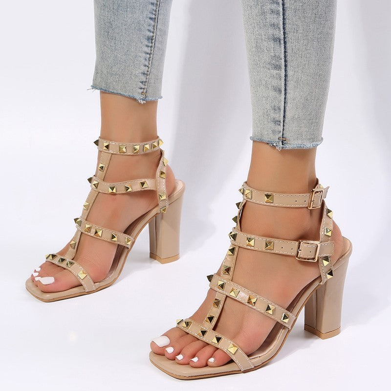 European Roman Sandals - Square Toe PU
