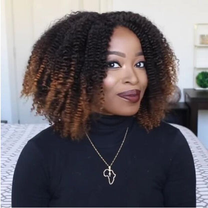 High Temperature Silk Curly Wig - Long Bangs Heat Resistant Hair
