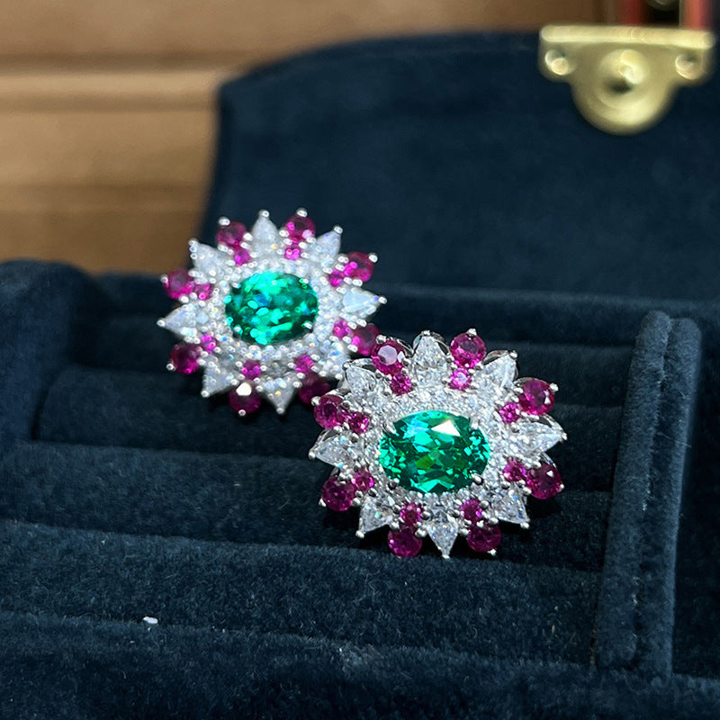 White Gold Zircon Earrings
